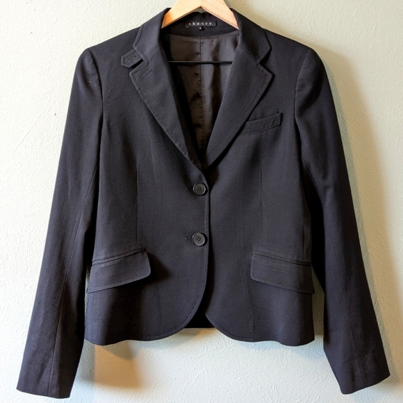 Theory Jackets & Blazers - theory black wool blazer size 8